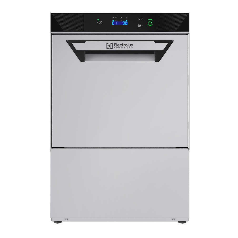 Myčka skla podpultová Electrolux Professional NeoBlue Touch S 402188, jednoplášťová myčka skla, dávkovače, odpadní čerpadlo, filtr nádrže, 40 košů/hod