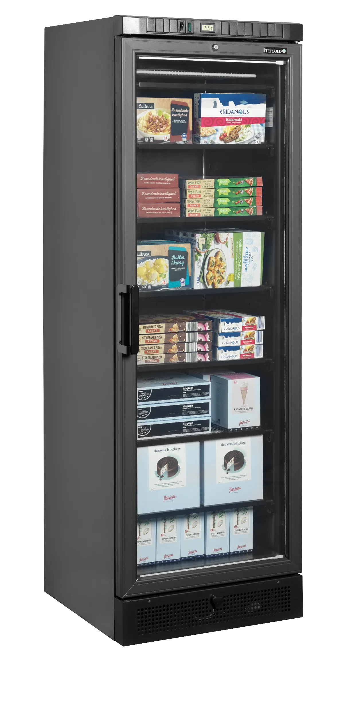 Mrazák Tefcold UFSC 371 G Black, prosklené dveře