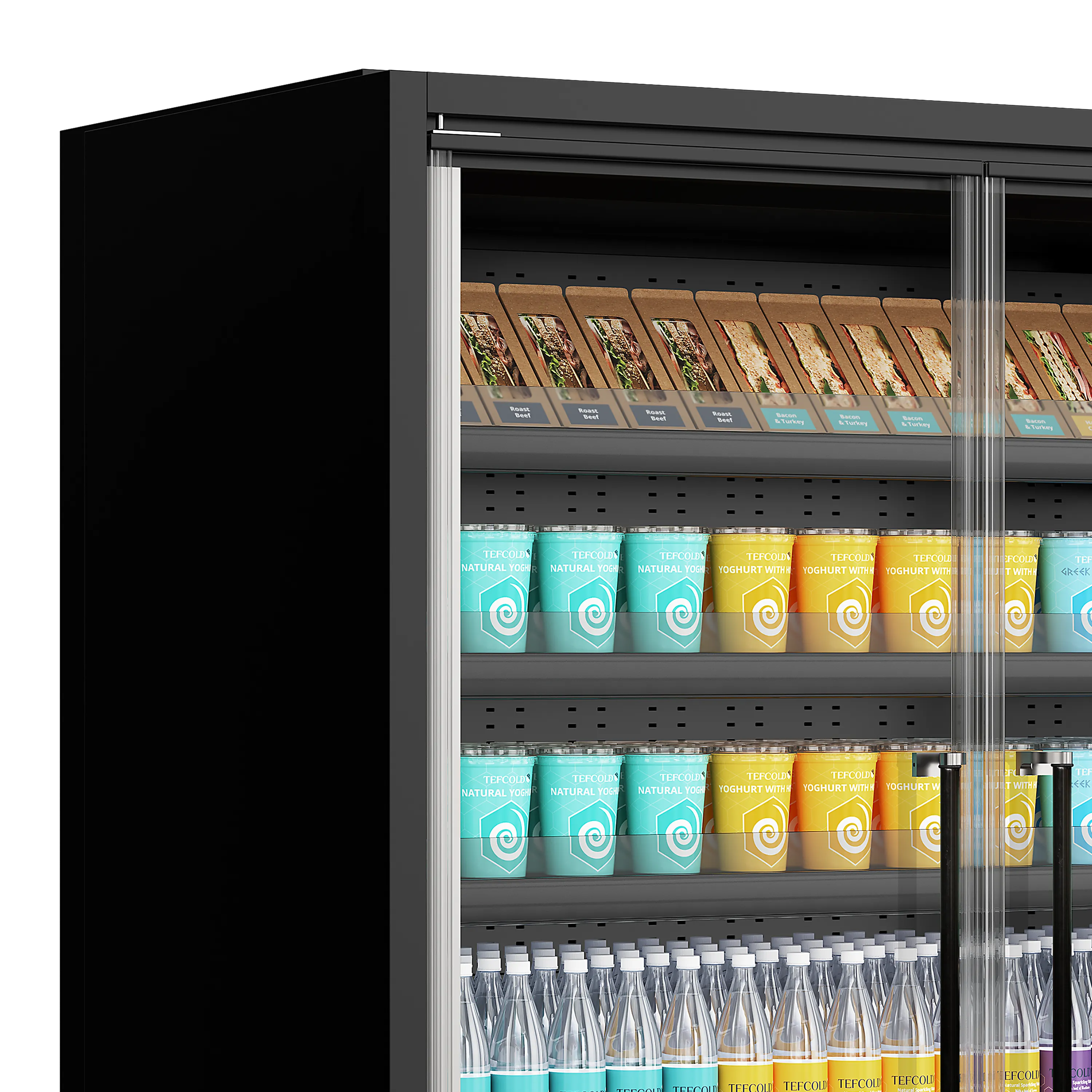 Tefcold Galaxy+ GP20FGD Black, Chladicí vitrína přístěnná, kř. dveře
