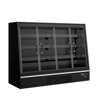 Tefcold Galaxy+ GPL20FGD Black, Chladicí vitrína přístěnná, kř. dveře