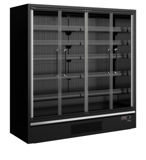 Tefcold Galaxy+ GP20FGD Black, Chladicí vitrína přístěnná, kř. dveře