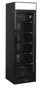 Lednice Tefcold CEV 435 CP BLACK, prosklené dveře